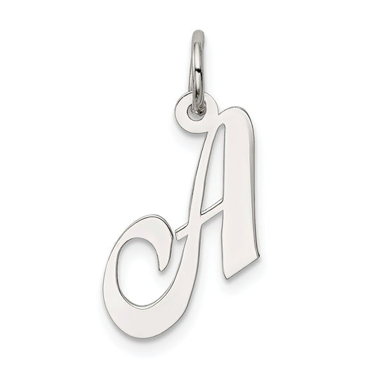 Sterling Silver Small Script Initial A Charm