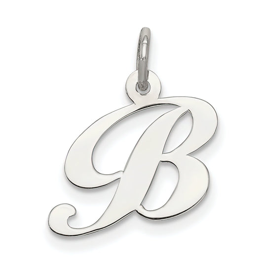 Sterling Silver Small Script Initial B Charm