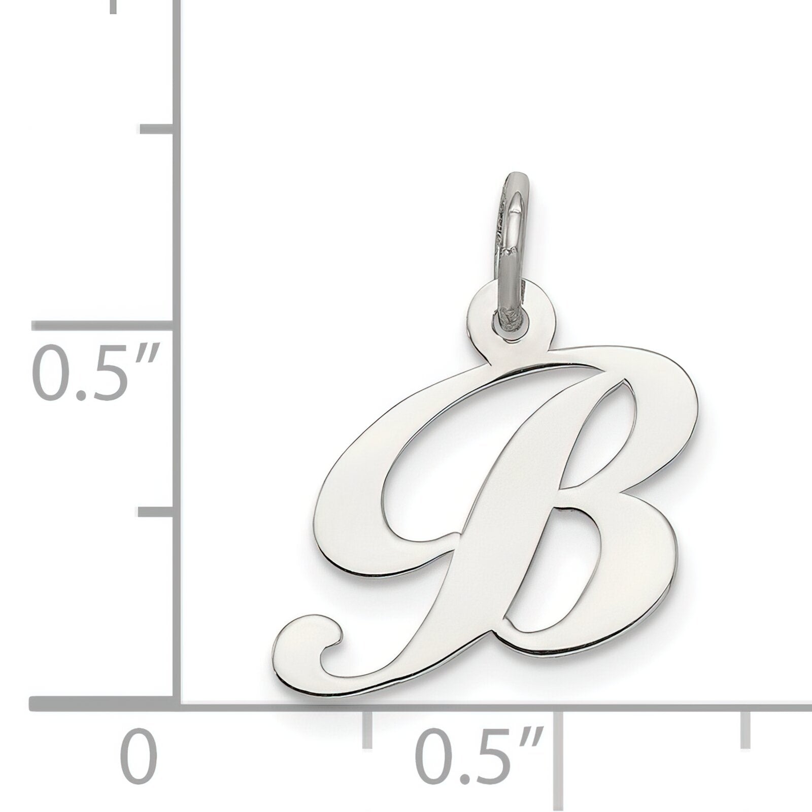 Sterling Silver Small Script Initial B Charm – FindingKing