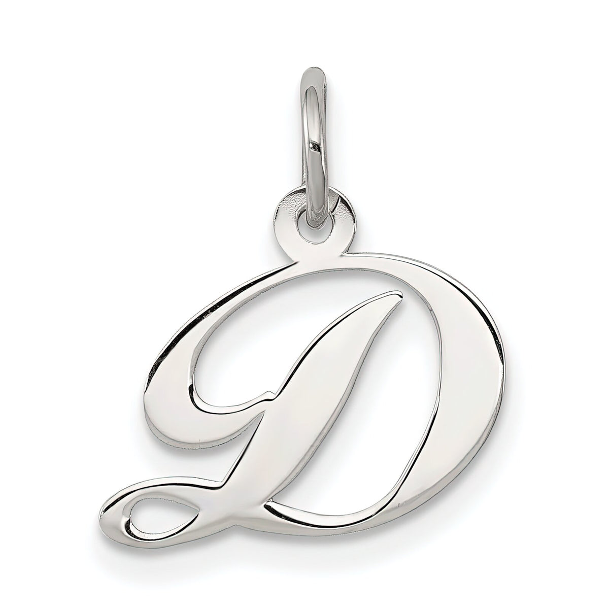 Silverscript Initial Sterling Silver Small Script Initial D Charm – FindingKing