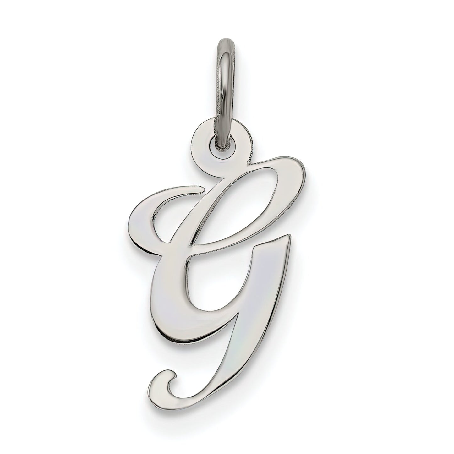 Sterling Silver Small Script Initial G Charm