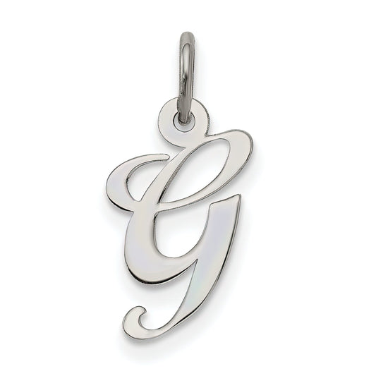 Sterling Silver Small Script Initial G Charm