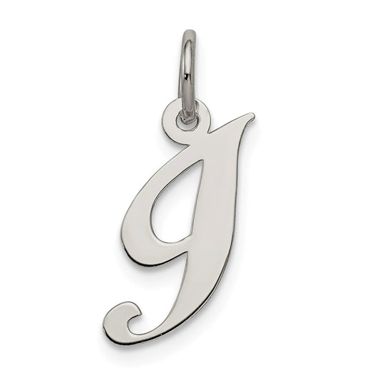 Sterling Silver Small Script Initial I Charm