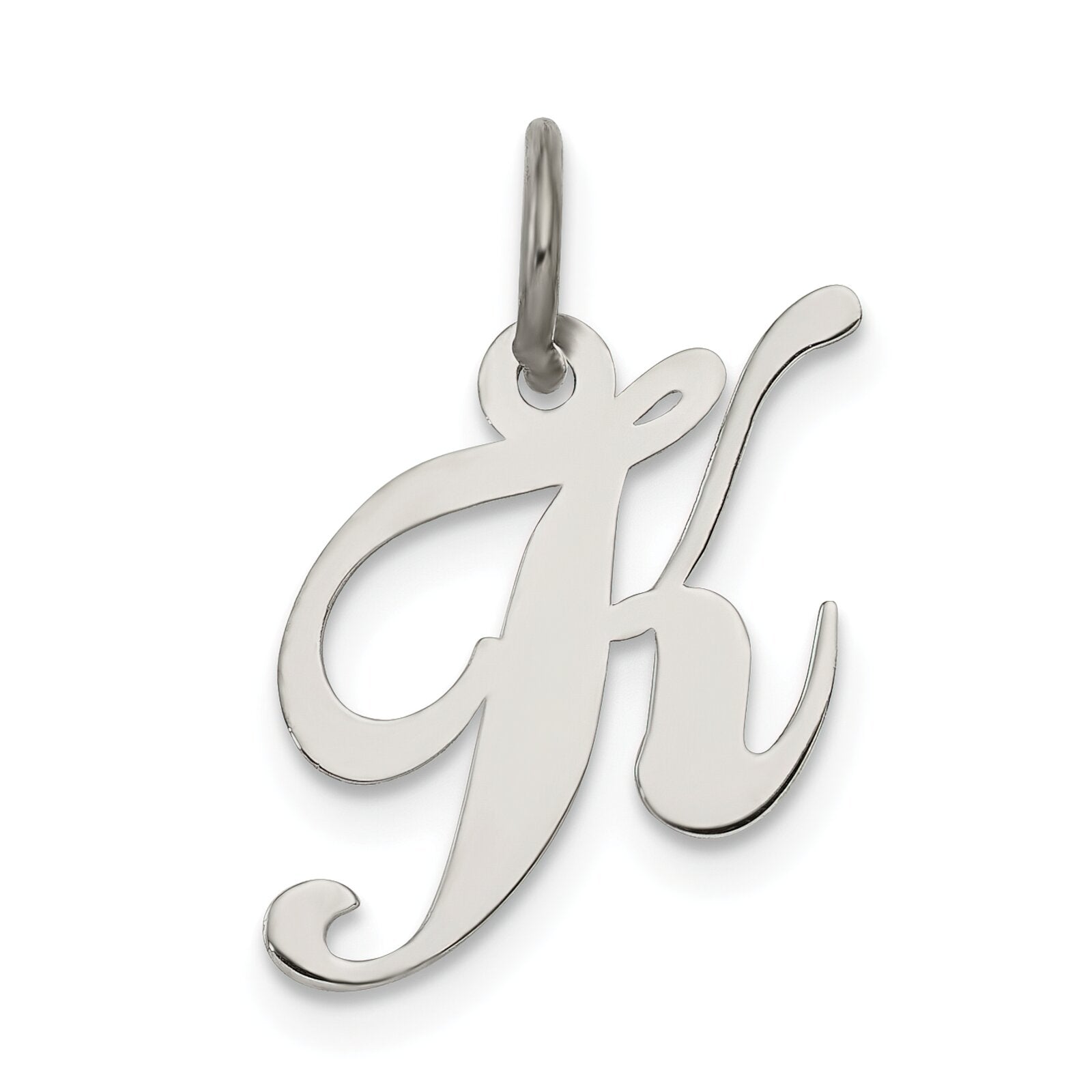 Sterling Silver Small Script Initial K Charm – FindingKing