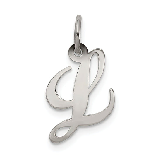 Sterling Silver Small Script Initial L Charm