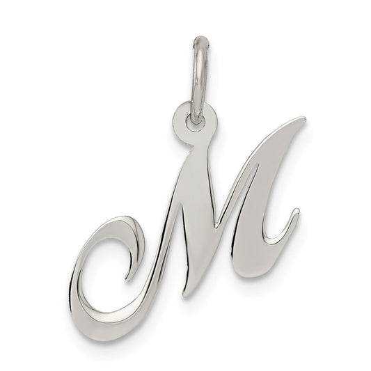 Sterling Silver Small Script Initial M Charm