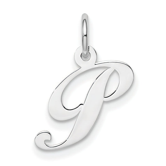 Sterling Silver Small Script Initial P Charm