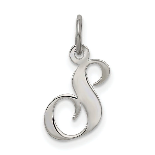 Sterling Silver Small Script Initial S Charm