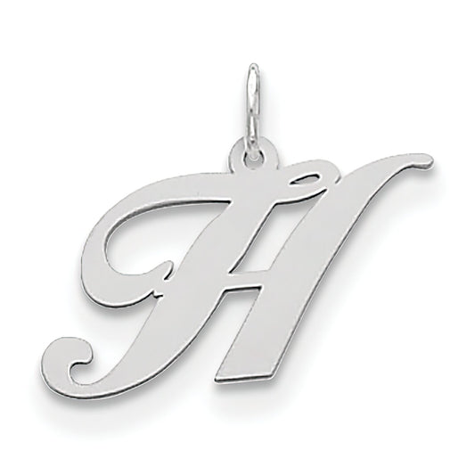 Sterling Silver Medium Script Initial H Charm