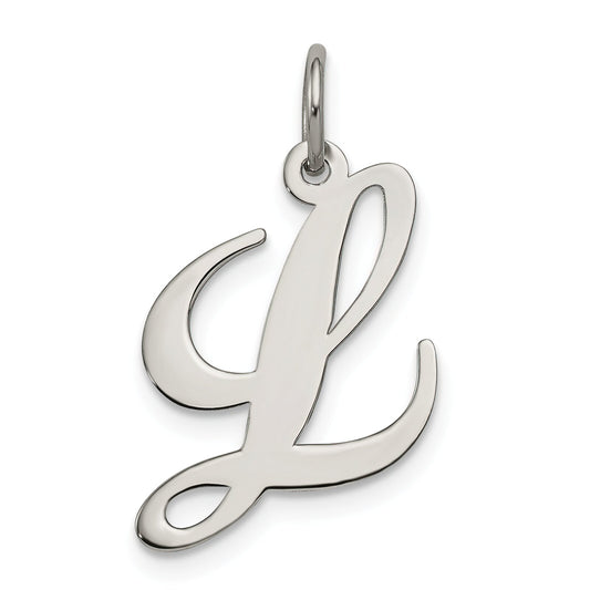 Sterling Silver Medium Script Initial L Charm