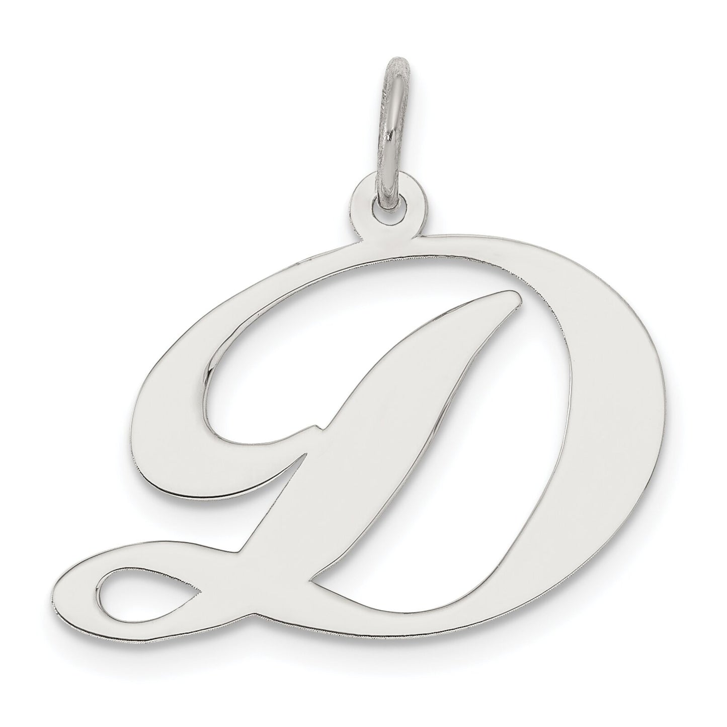 Sterling Silver Cursive Initial D Charm