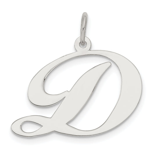 Sterling Silver Cursive Initial D Charm