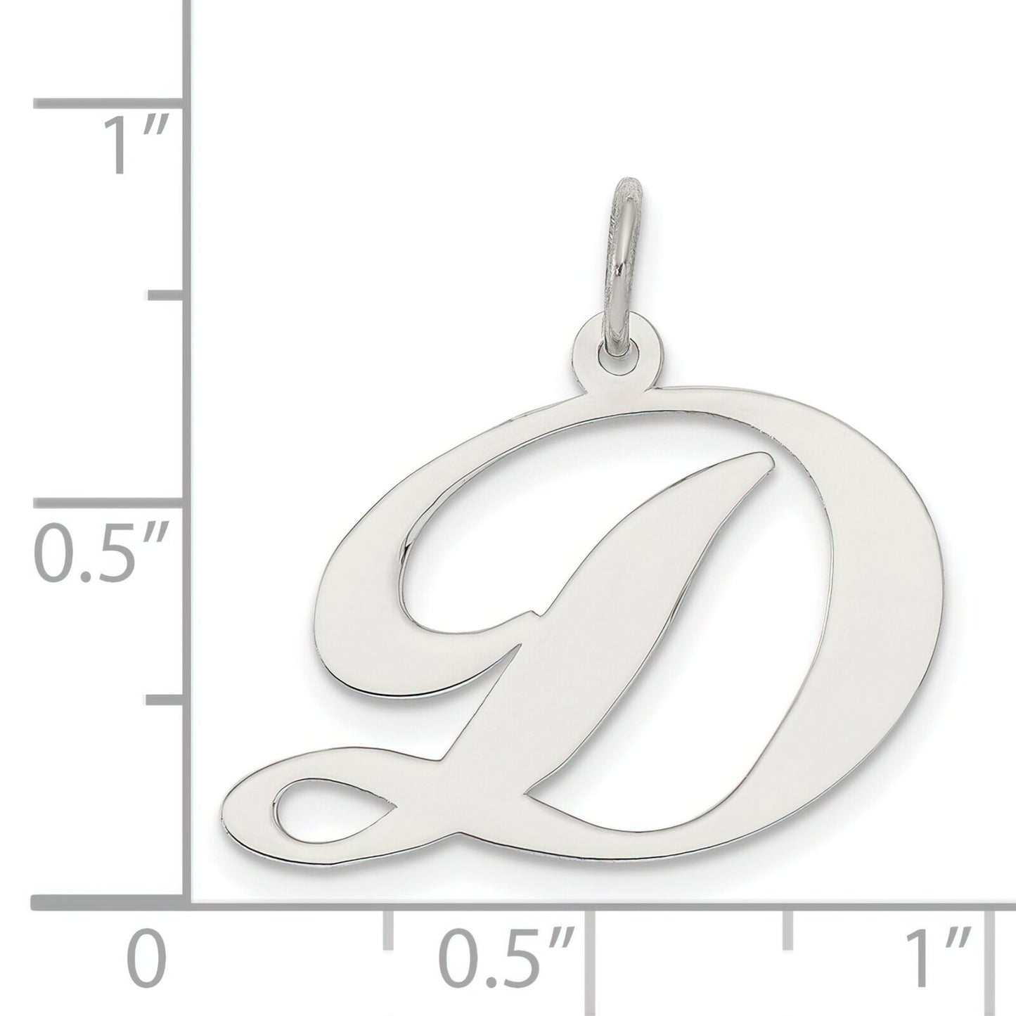 Sterling Silver Cursive Initial D Charm