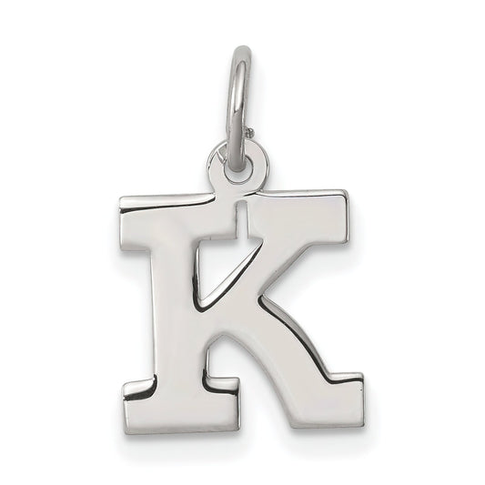 Sterling Silver Small Block Intial K Charm