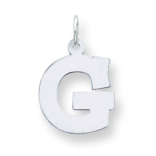 Sterling Silver Medium Block Initial G Charm