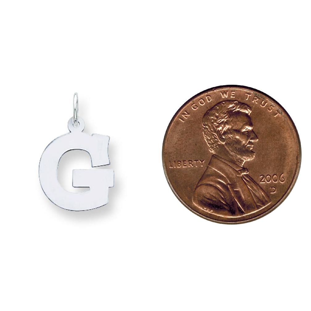 Sterling Silver Medium Block Initial G Charm