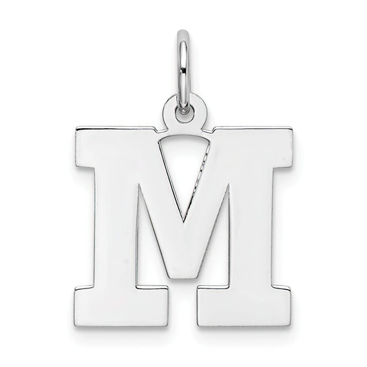 Sterling Silver Medium Block Initial M Charm