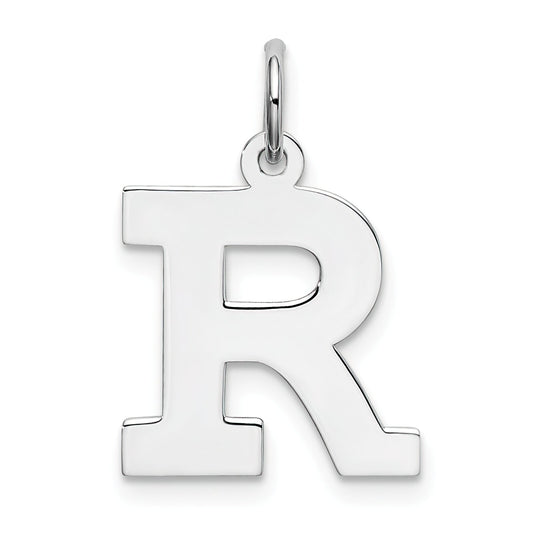 Sterling Silver Medium Block Initial R Charm