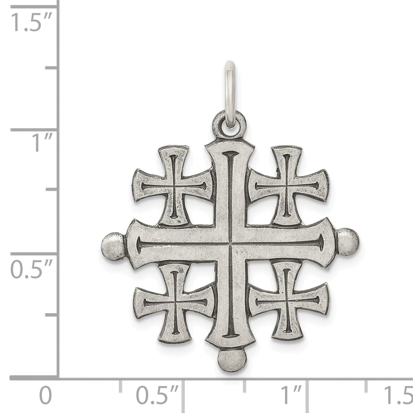 Sterling Silver Jerusalem Cross Charm