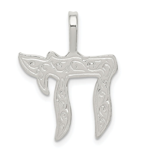 Sterling Silver Chai Charm Pendant Religious Jewelry