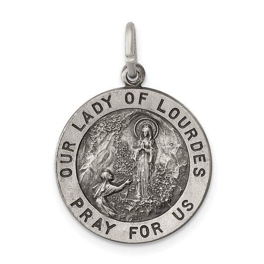 Sterling Silver Our Lady of Lourdes Medal