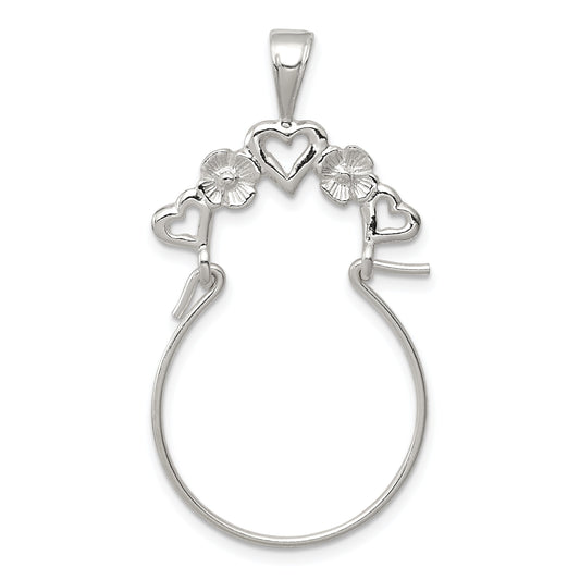Sterling Silver Heart Charm Holder & 18" Chain