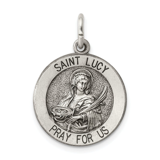 Sterling Silver Saint Lucy Medal