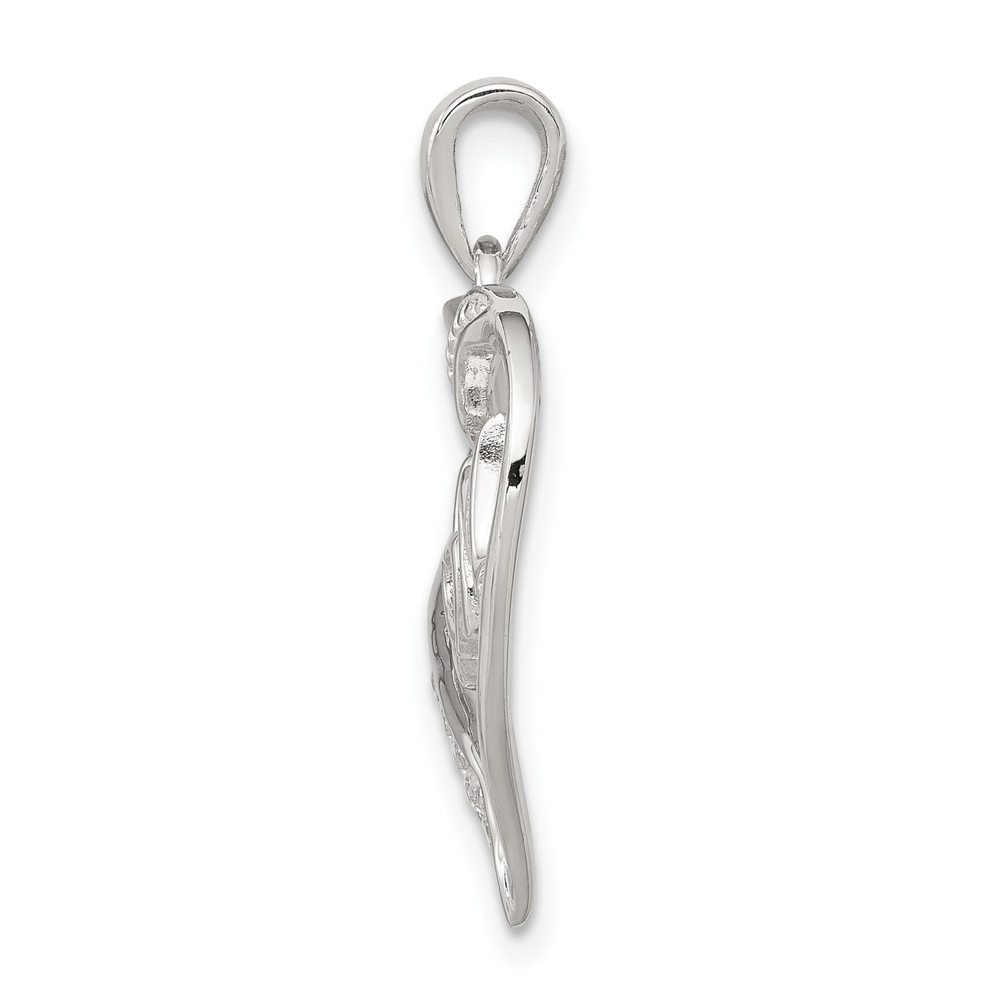 Sterling Silver Cubic Zirconia Mom Heart Charm