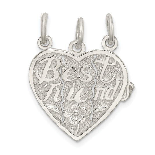Sterling Silver Best Friends Break Apart Heart Charm