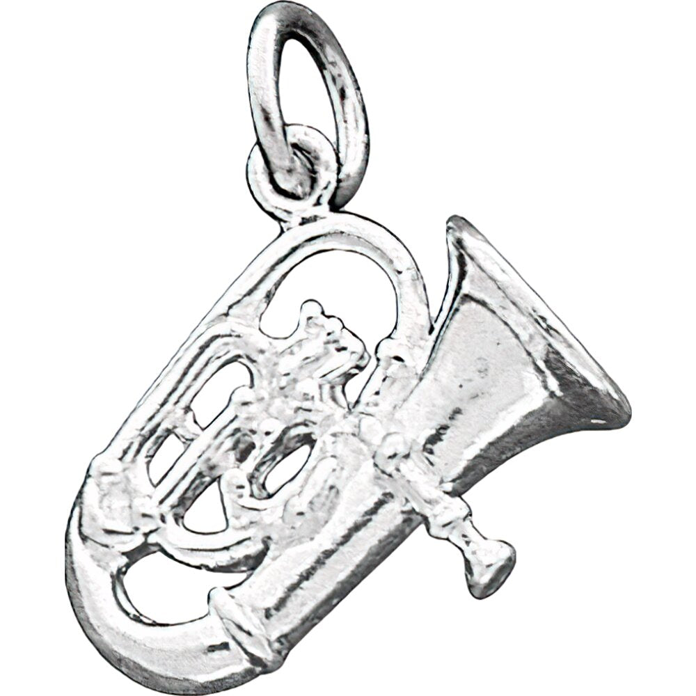 Sterling Silver Tuba Charm Pendant Music Jewelry