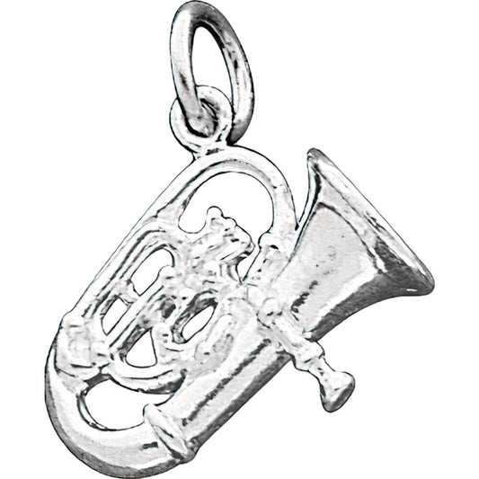 Sterling Silver Tuba Charm Pendant Music Jewelry