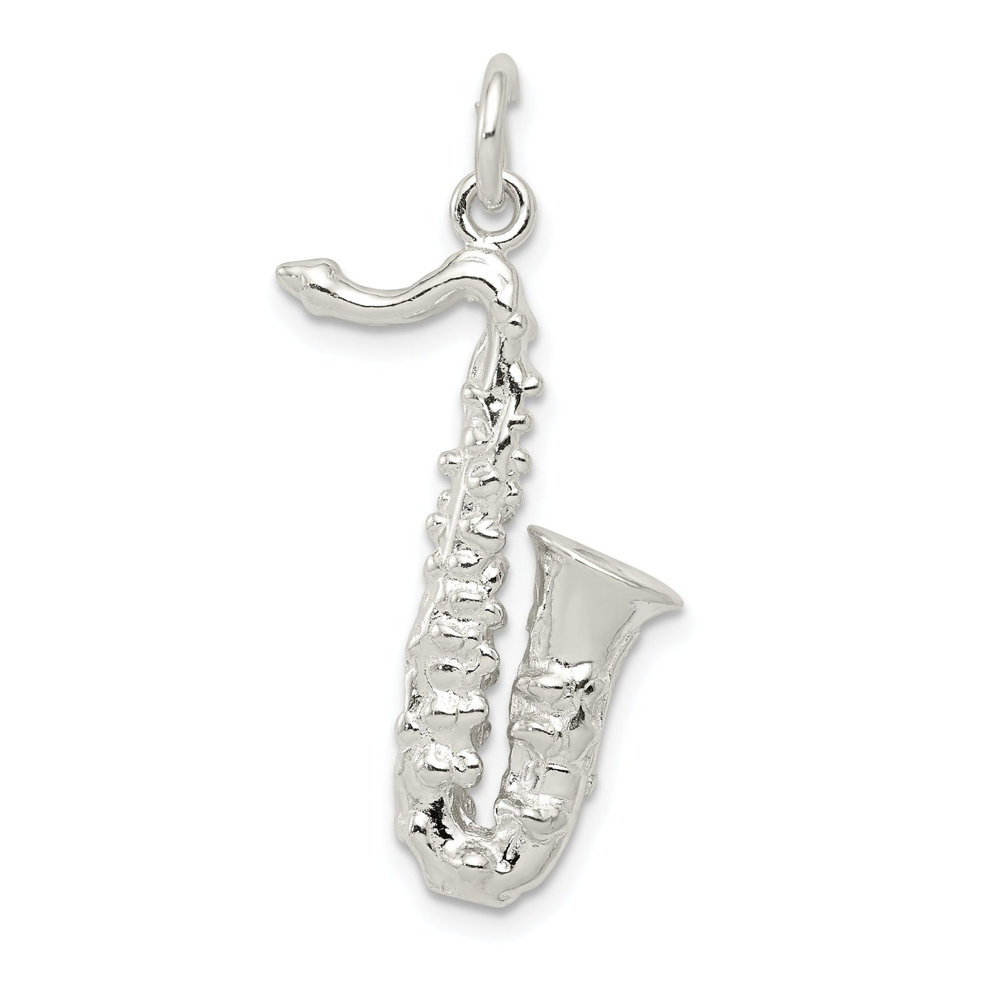 Sterling Silver Saxaphone Charm Pendant Music Jewelry