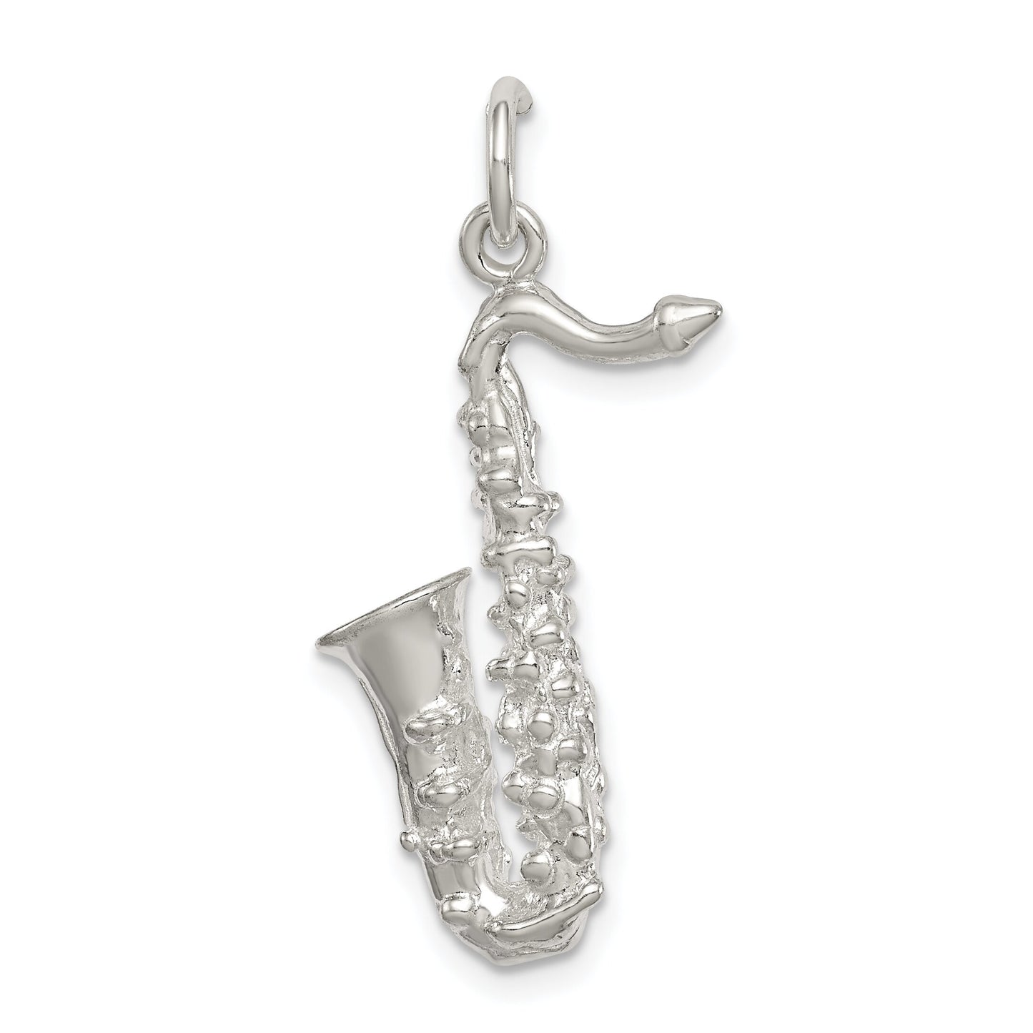 Sterling Silver Saxaphone Charm Pendant Music Jewelry