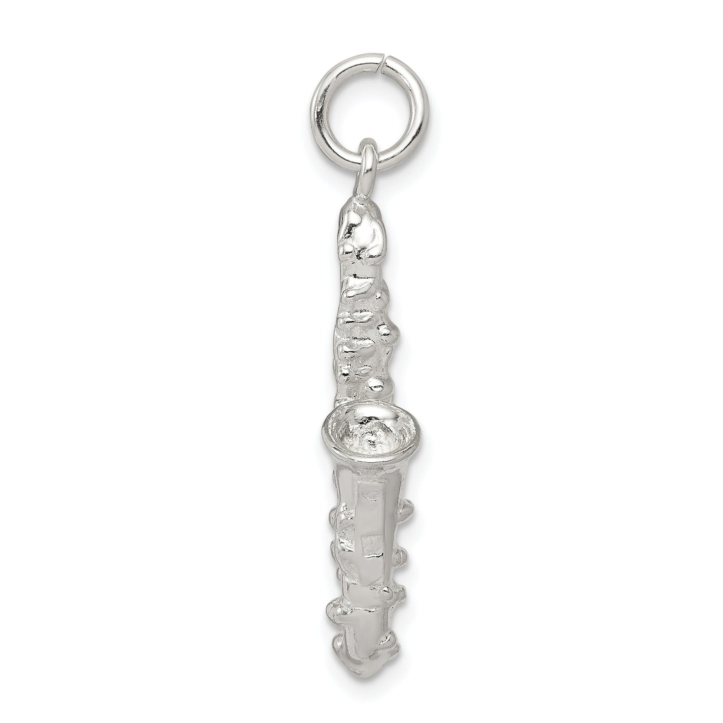 Sterling Silver Saxaphone Charm Pendant Music Jewelry
