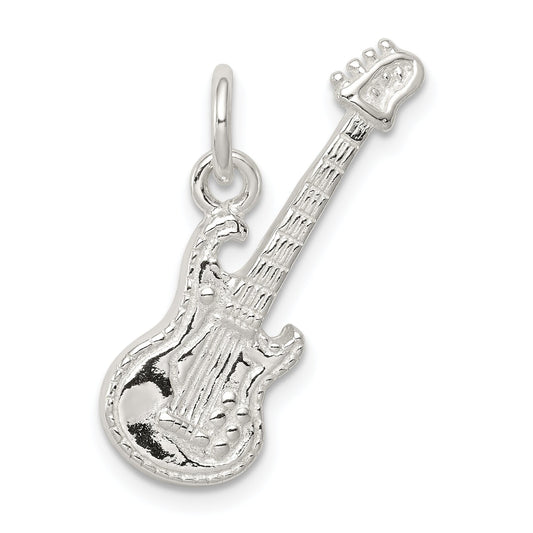 Sterling Silver Electric Guitar Charm & 18" Chain