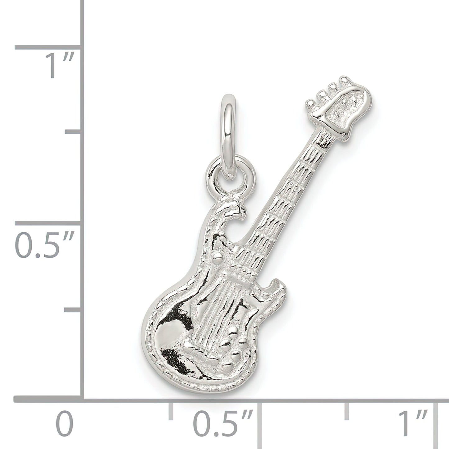 Sterling Silver Electric Guitar Charm & 18" Chain