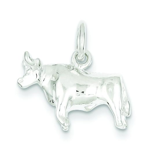 Sterling Silver Bull Charm