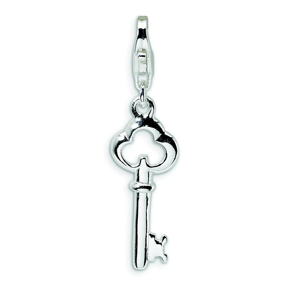 Sterling Silver Key Lobster Clasp Charm