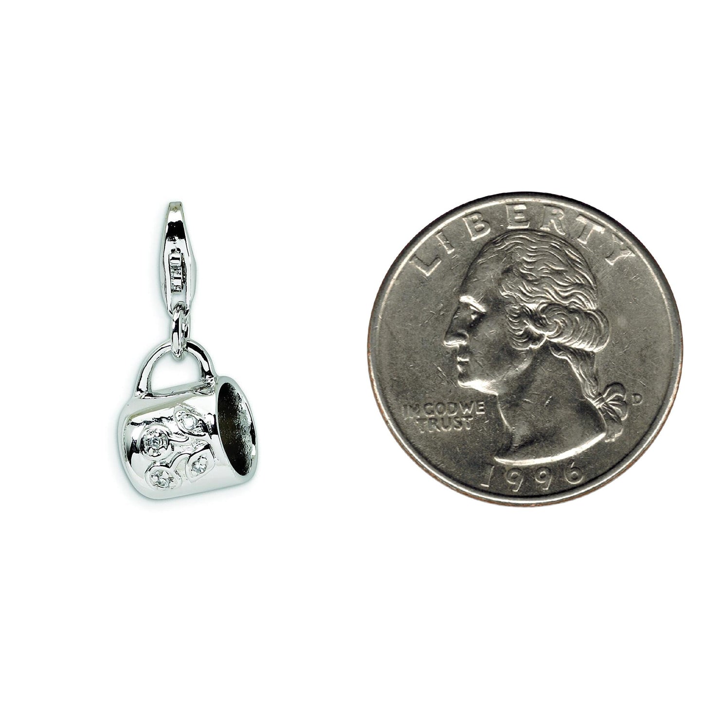 Sterling Silver Cup Lobster Clasp Charm