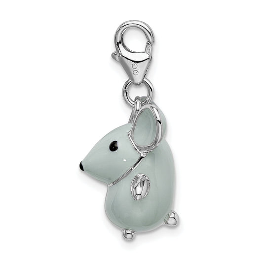 Sterling Silver Mouse Lobster Clasp Charm