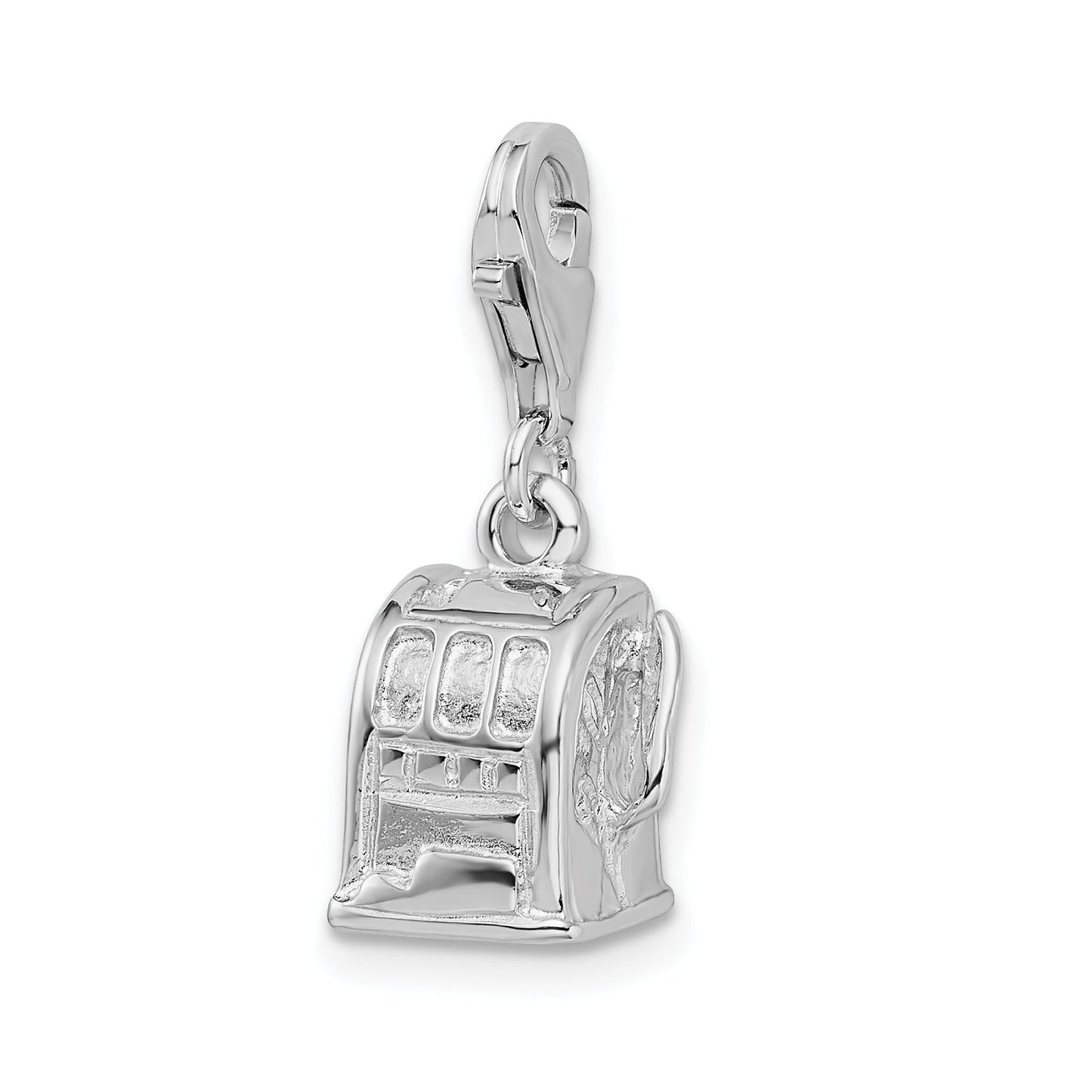 Sterling Silver Slot Machine Lobster Clasp Charm
