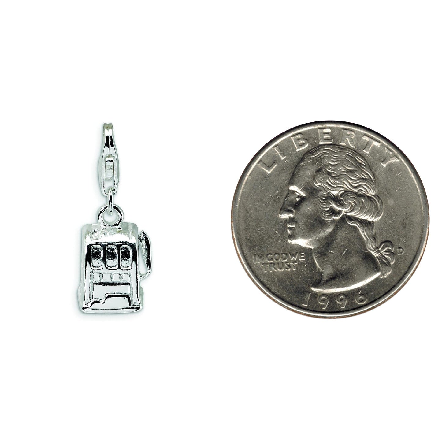 Sterling Silver Slot Machine Lobster Clasp Charm