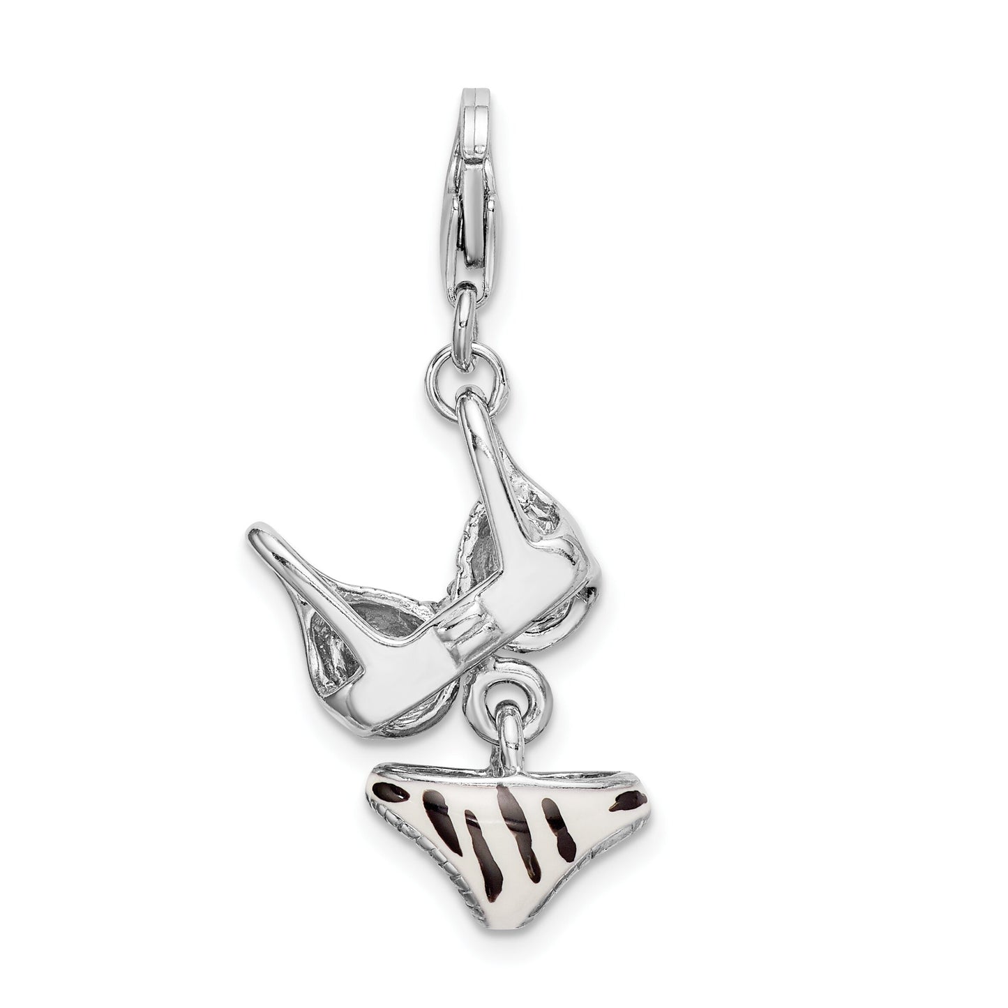 Sterling Silver Enameled Bikini Lobster Clasp Charm
