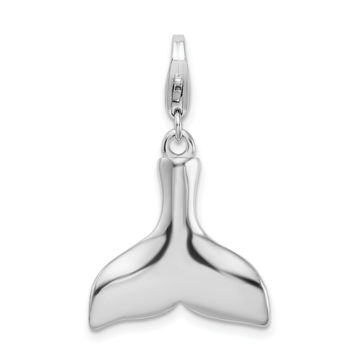 Sterling Silver Whale Tail Lobster Clasp Charm