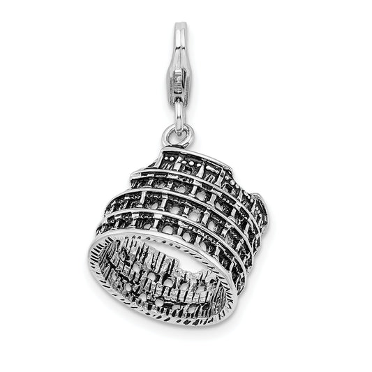 Sterling Silver Colliseum Lobster Clasp Charm
