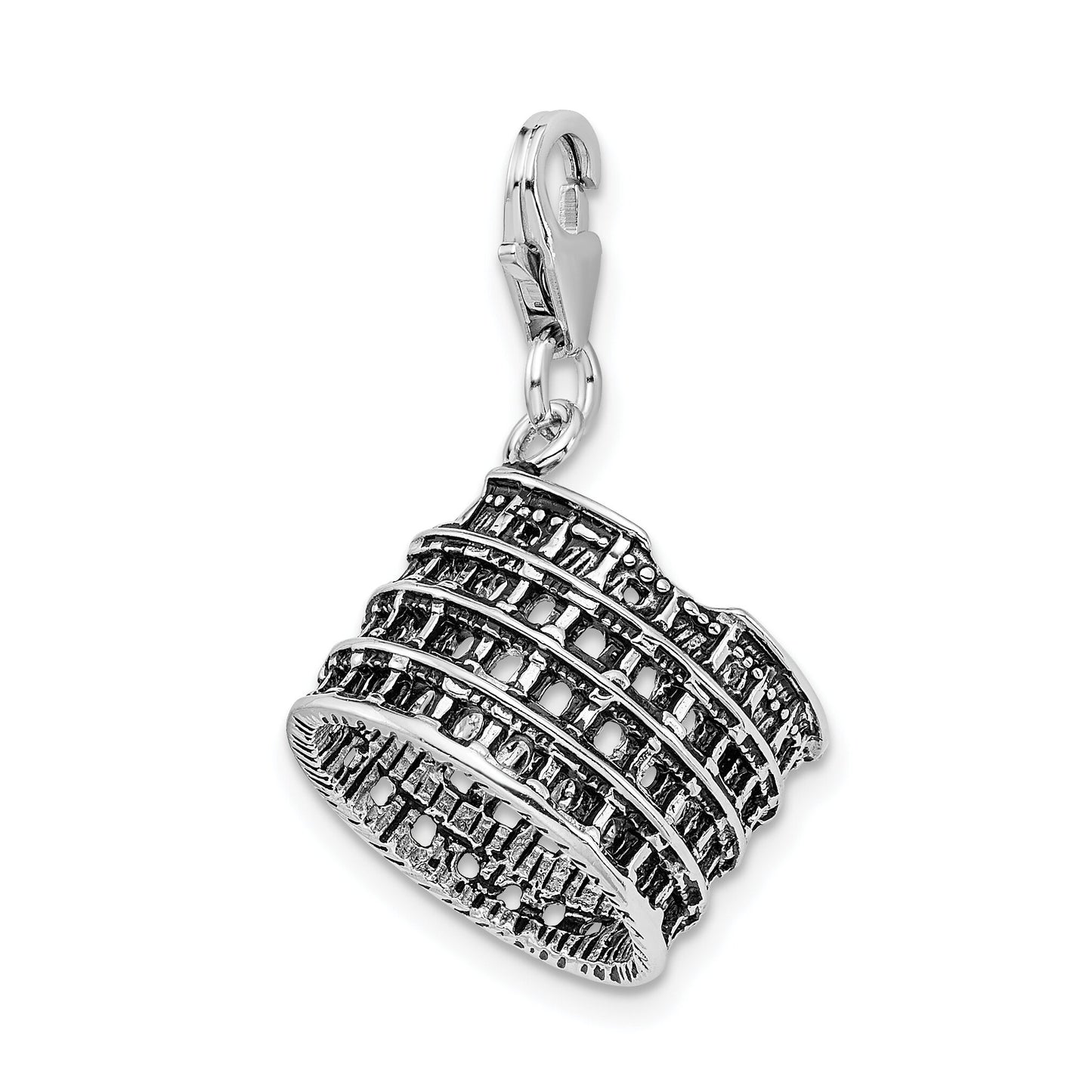 Sterling Silver Colliseum Lobster Clasp Charm