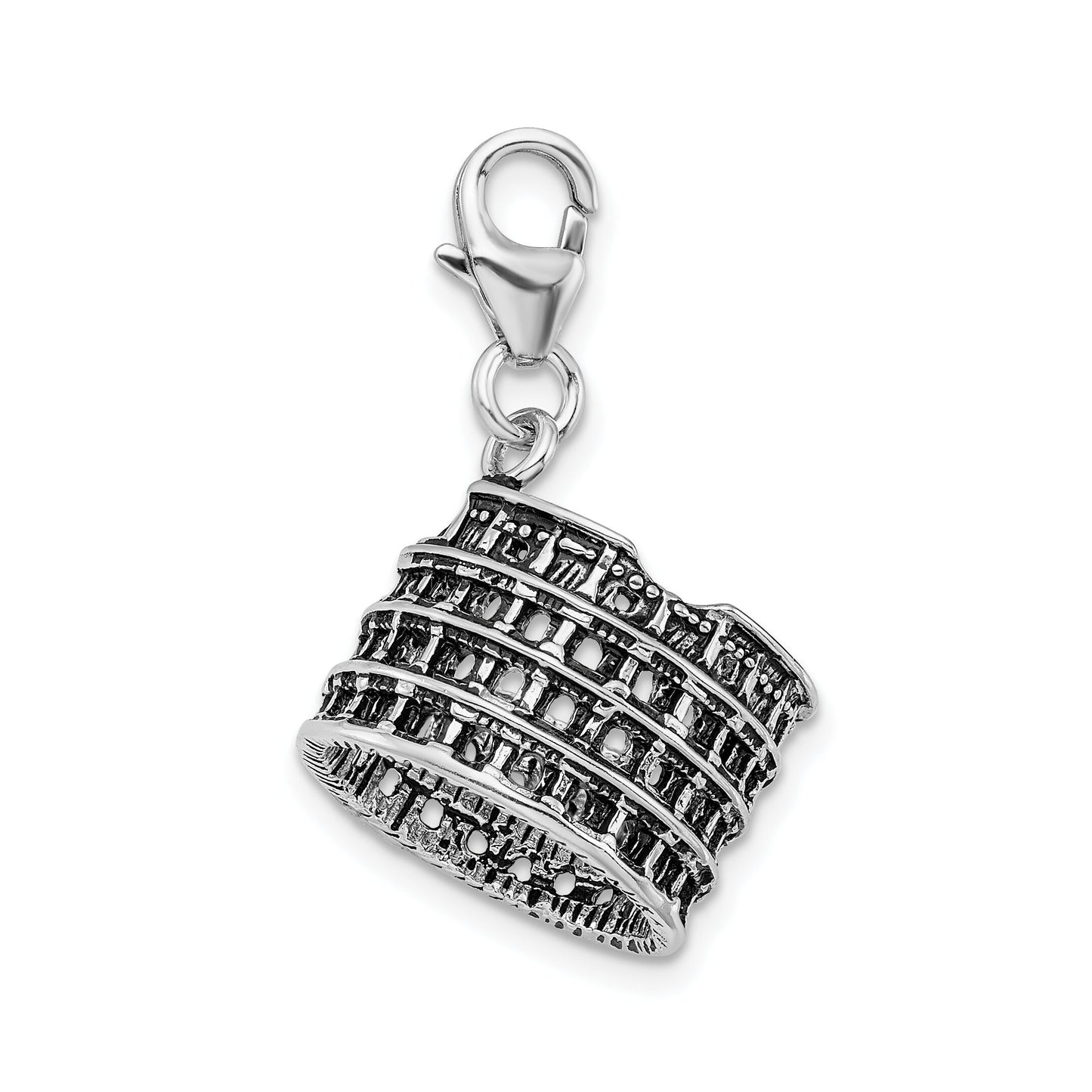 Sterling Silver Colliseum Lobster Clasp Charm