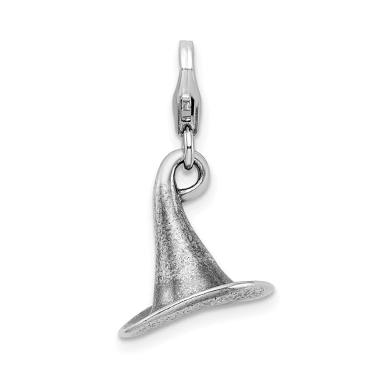 Sterling Silver Witch Hat Lobster Clasp Charm