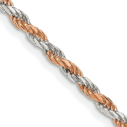 Sterling Silver & Vermeil Rose Rope Link Bracelet