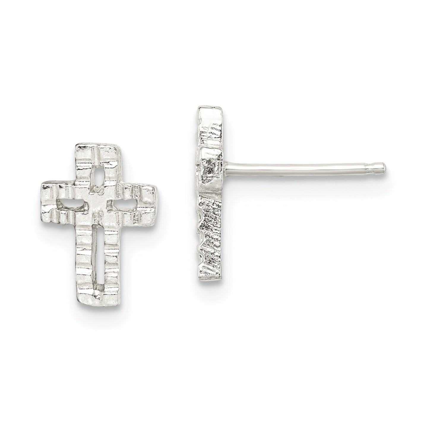 Sterling Silver Cross Earrings Religious Jewelry